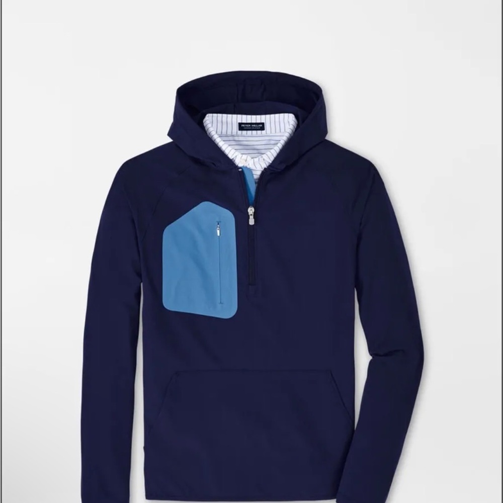Peter Millar Crown Crafted Flex Adapt Half- Zip Windbreaker Hoodie NWT L 250